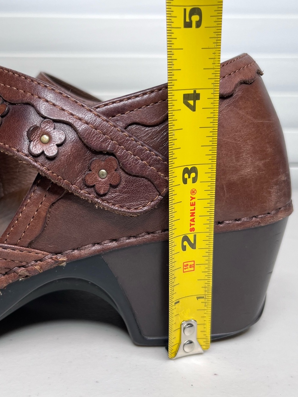 Dansko Harlow Sz 38 Leather Boho Floral Mary Jane Clogs - Picture 14 of 14